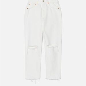Re-Done White Distressed Jeans Size 26